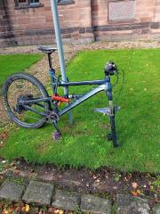 "Bloody hell, Dave, some sneaky bastard has attached a wheel to our tandem pogo stick."