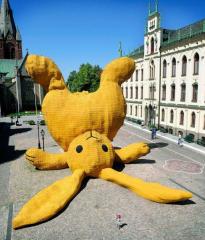 "Hi, boss, look, I cant make it in today. On the way to work a giant yellow woollen bunny fell from the sky and landed on me."

"Oh, for Gods sake, Dave, just claim a mental health day like everybody else."