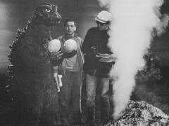 "The castration was a success, Godzilla. Would you like to take them home as a souvenir?"