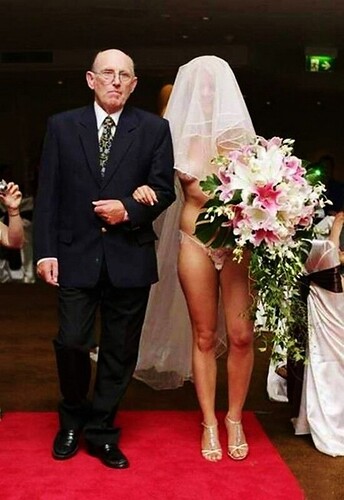 "Are you still glad that you refused to pay for a £5000 wedding dress, Daddy?"