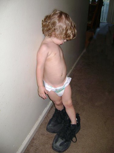 "Ill just try on the milkmans shoes whilst hes upstairs talking to mummy."