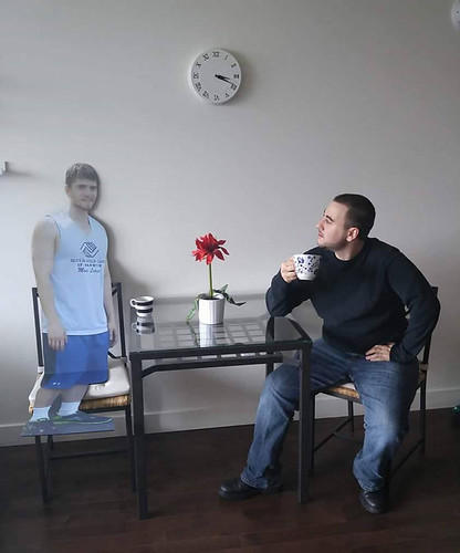 Dave enjoyed a cuppa with his flatmate